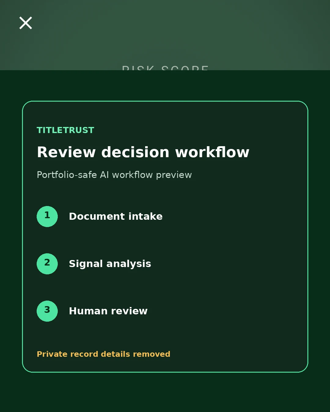TitleTrust portfolio-safe review decision workflow preview